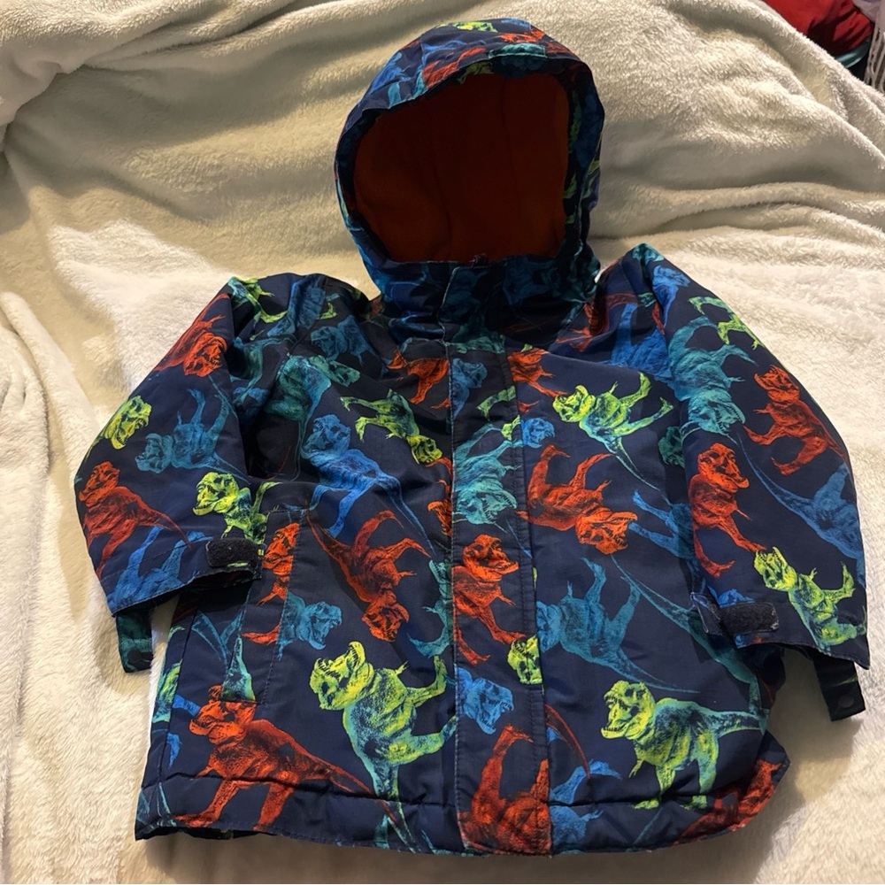 The Children's Place Blue Dinosaur Print Puffer Jacket